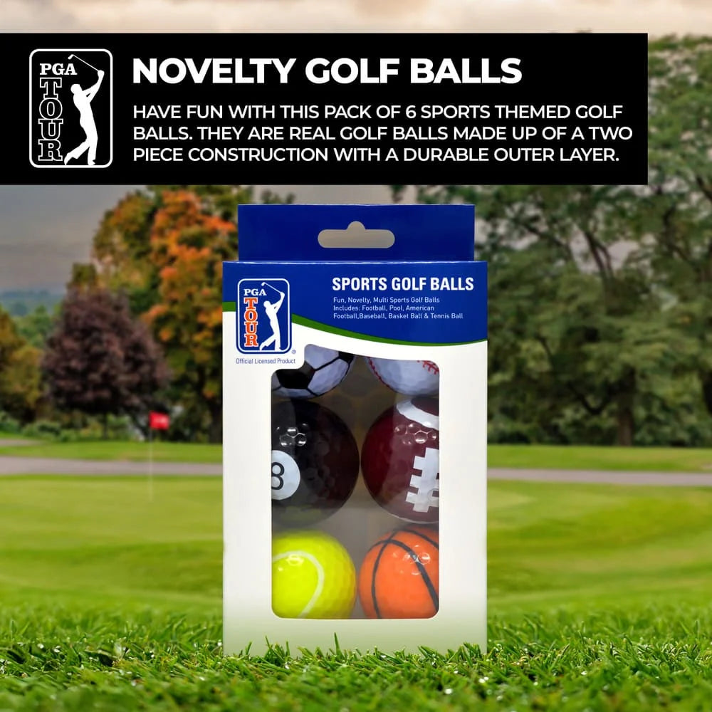 PGA TOUR Fun Sport Golf Balls (Set of 6)