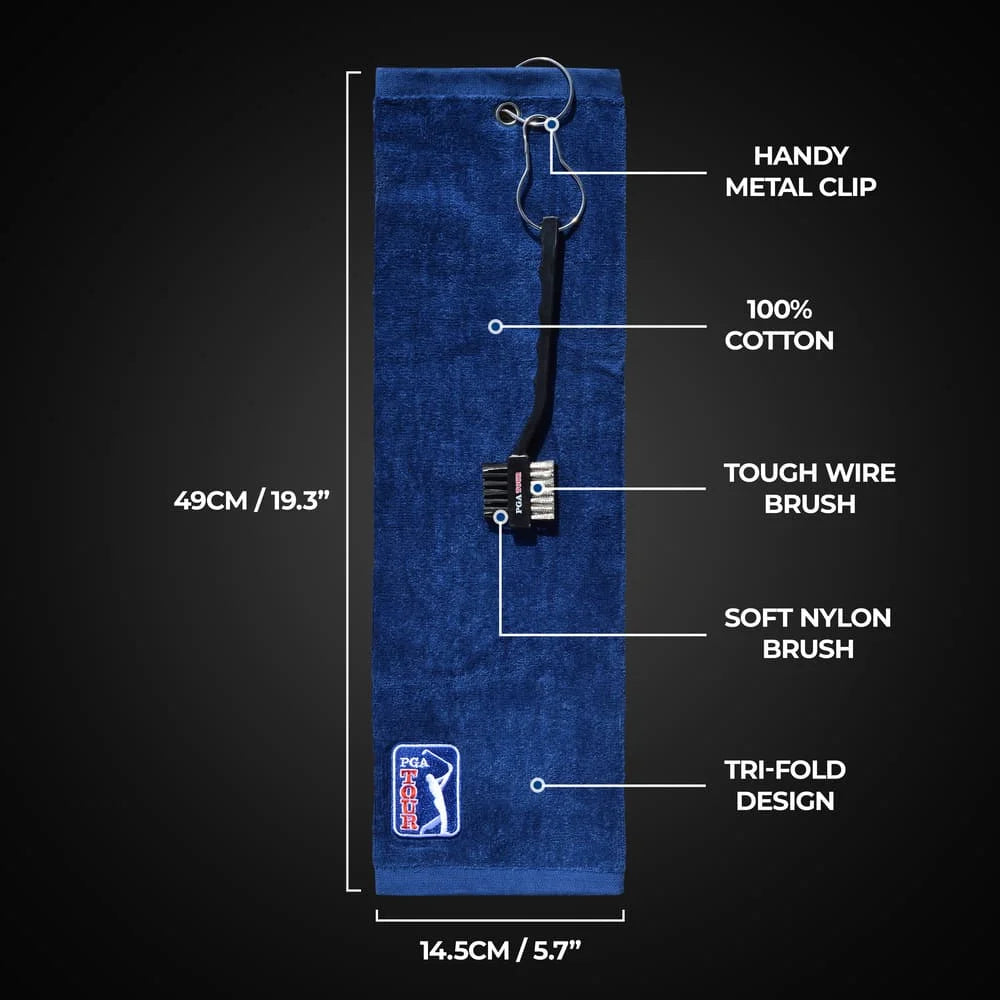 PGA TOUR Golf Towel and Brush Set