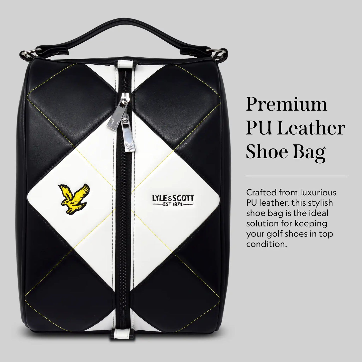 Lyle & Scott Argyle Premium Leather Shoe Bag