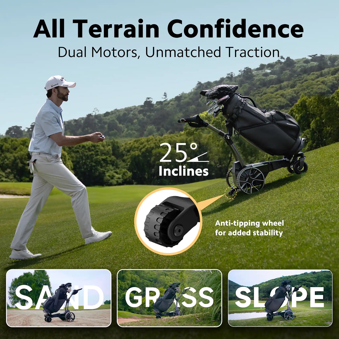 NAVEE Birdie 3X Electric Follow Golf Trolley