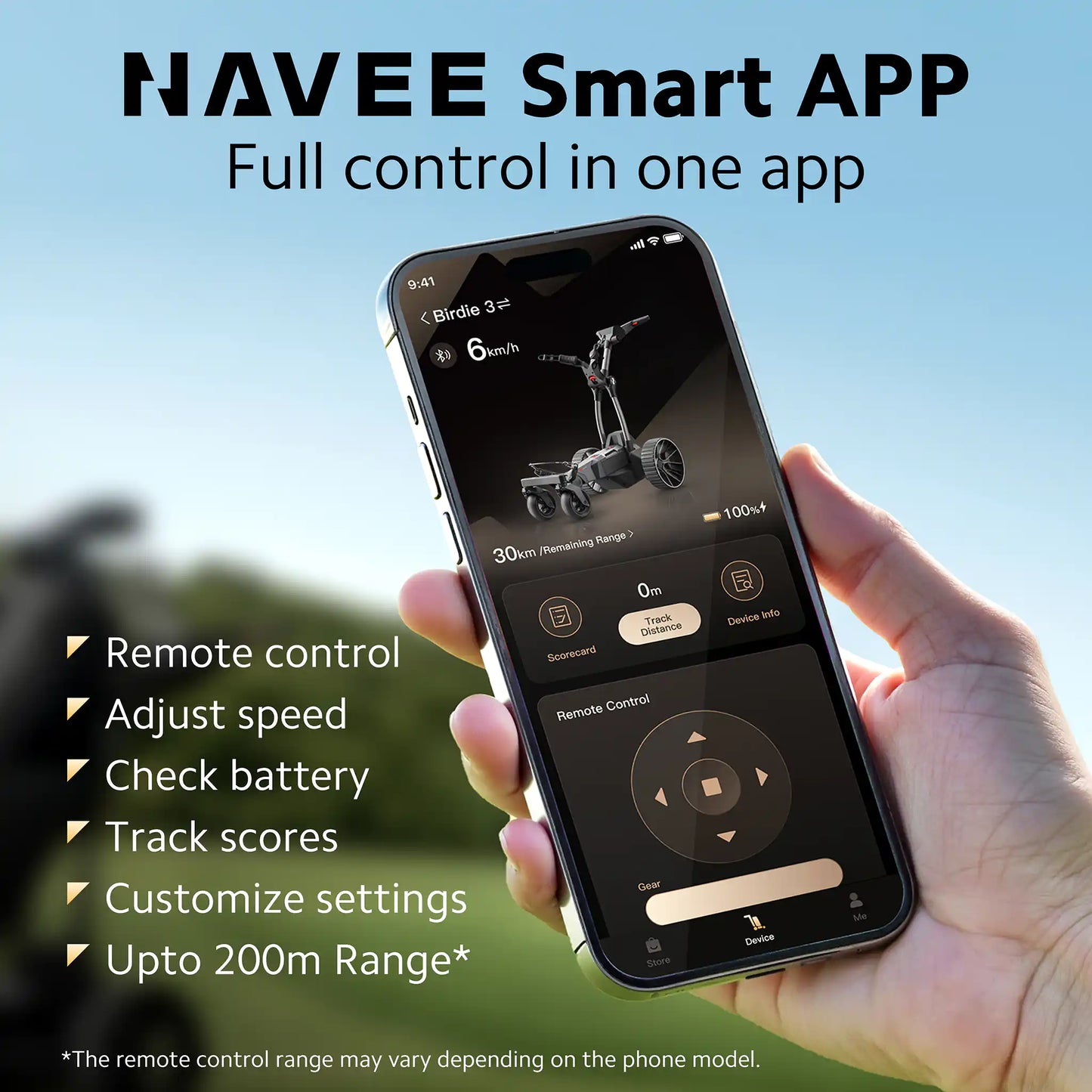 NAVEE Birdie 3X Electric Follow Golf Trolley