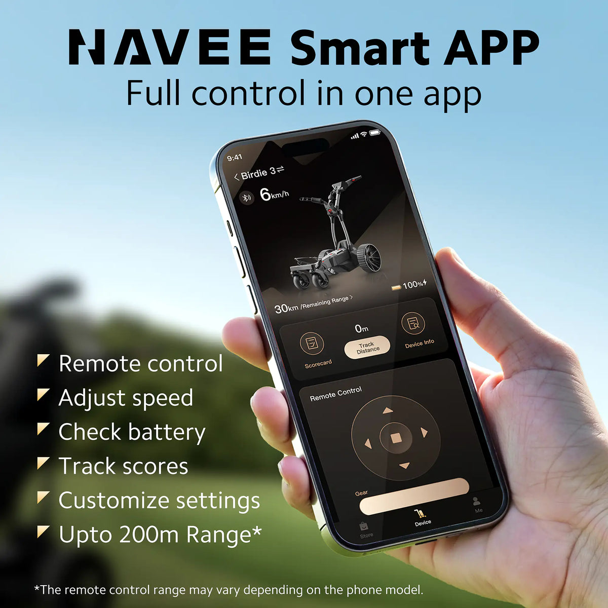 NAVEE Birdie 3X Electric Follow Golf Trolley