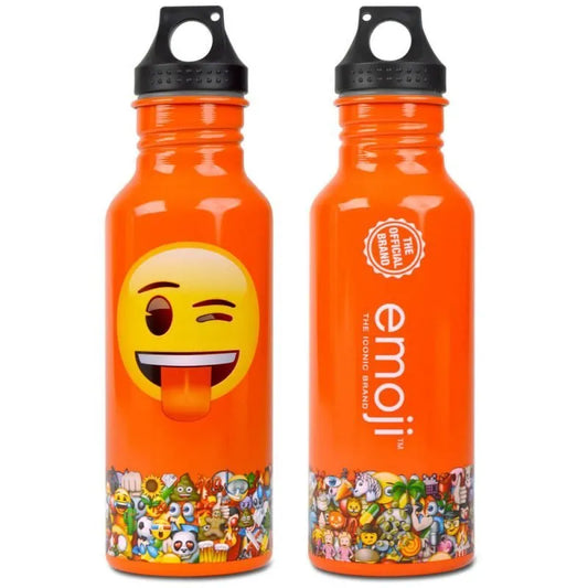 Emoji Orange Wink Water Bottle
