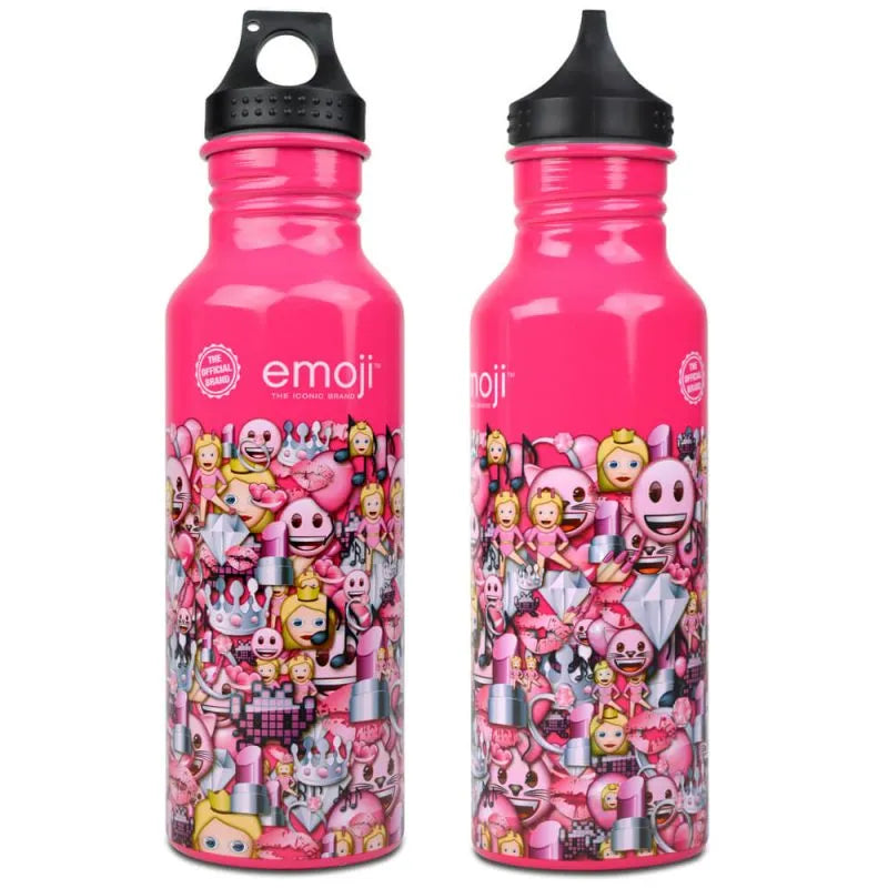 Emoji Pink Pattern Water Bottle