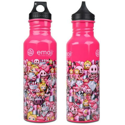 Emoji Pink Pattern Water Bottle