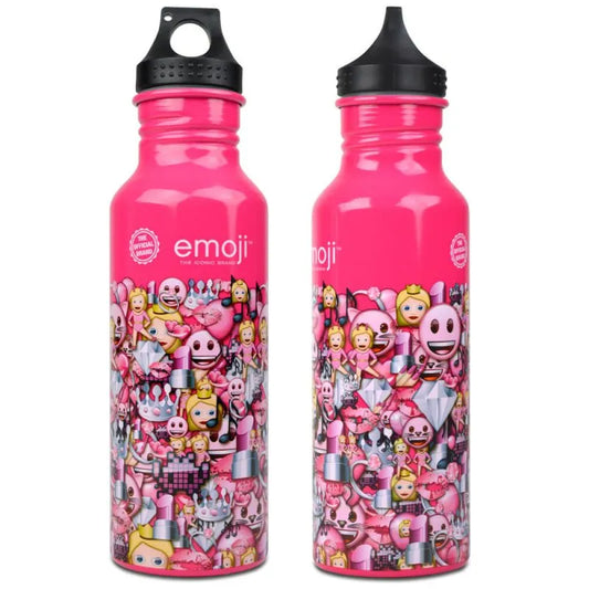 Emoji Pink Pattern Water Bottle