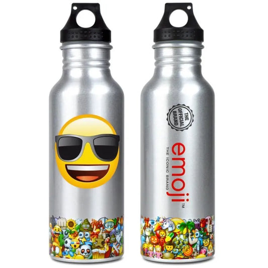 Emoji Silver Sunglasses Water Bottle