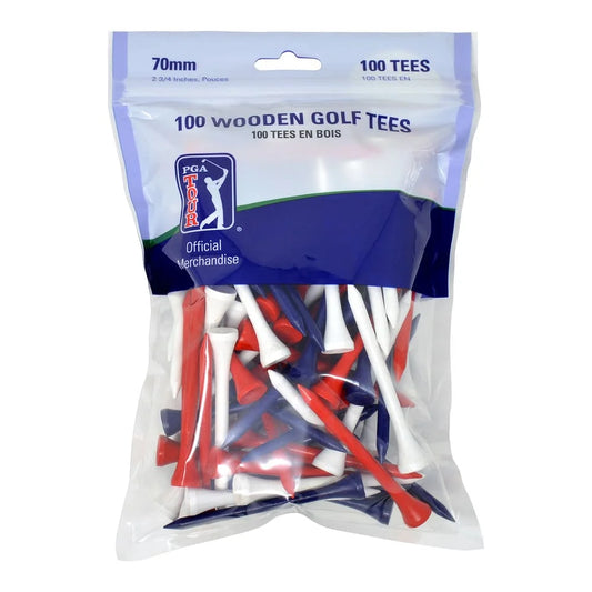 PGA TOUR 100 Wooden Golf Tees 7 cm