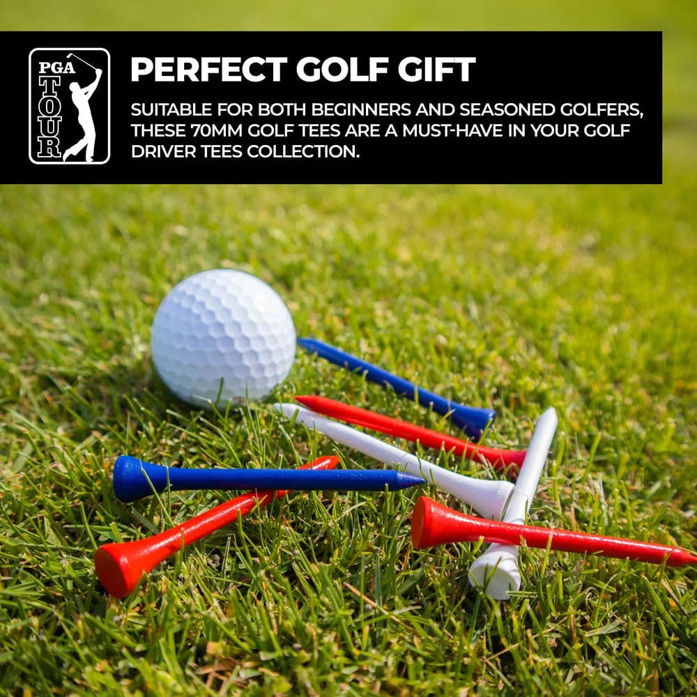 PGA TOUR 100 Wooden Golf Tees 7 cm