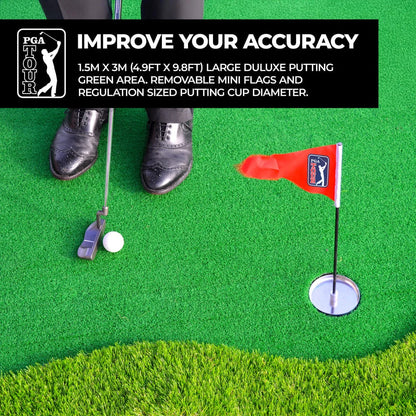 PGA TOUR Extra Large Golf Putting Mat Green