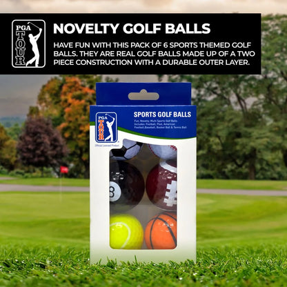 PGA TOUR Fun Sport Golf Balls (Set of 6)