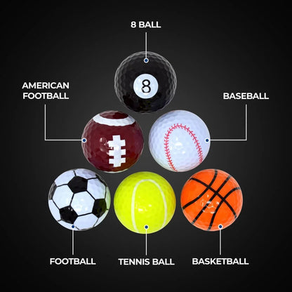 PGA TOUR Fun Sport Golf Balls (Set of 6)