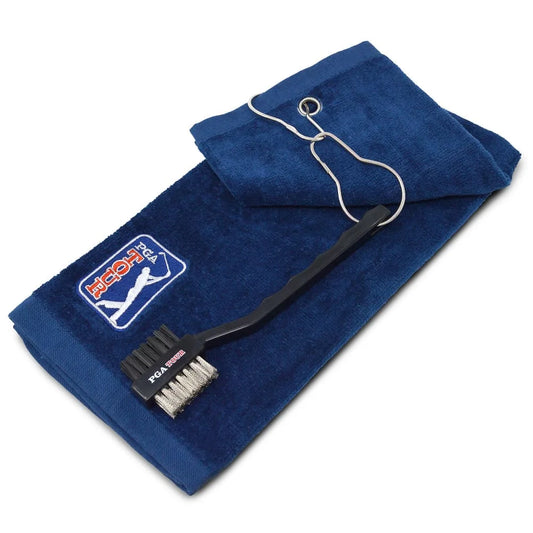 PGA TOUR Golf Towel and Brush Set