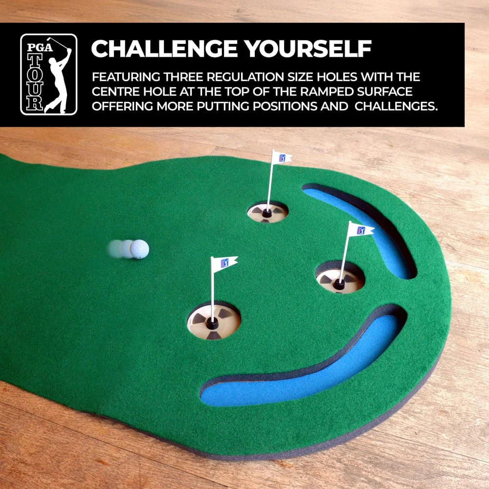 PGA TOUR Three Hole Putting Mat (3x9 ft)