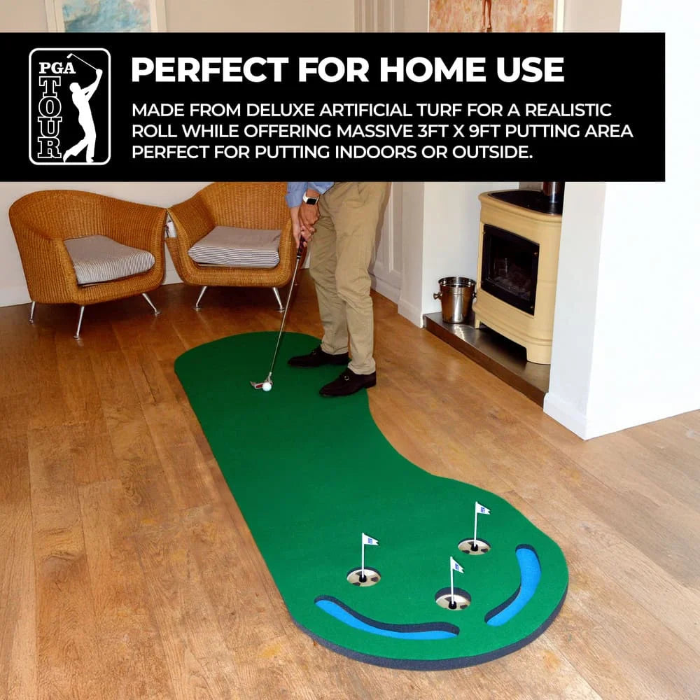 PGA TOUR Three Hole Putting Mat (3x9 ft)
