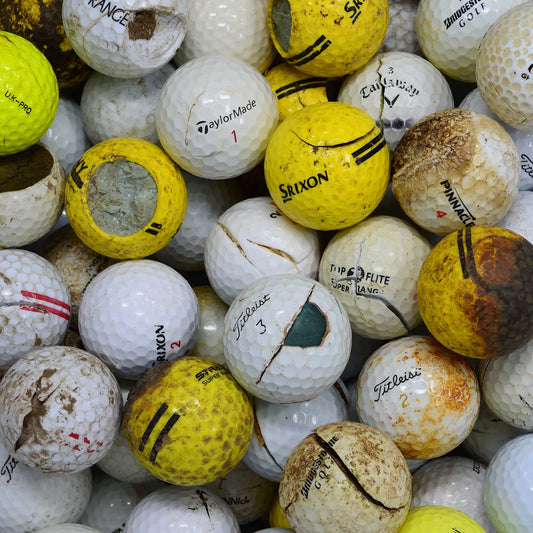 100 Worn Used Lake Balls (Splits, Nicks, Cuts)